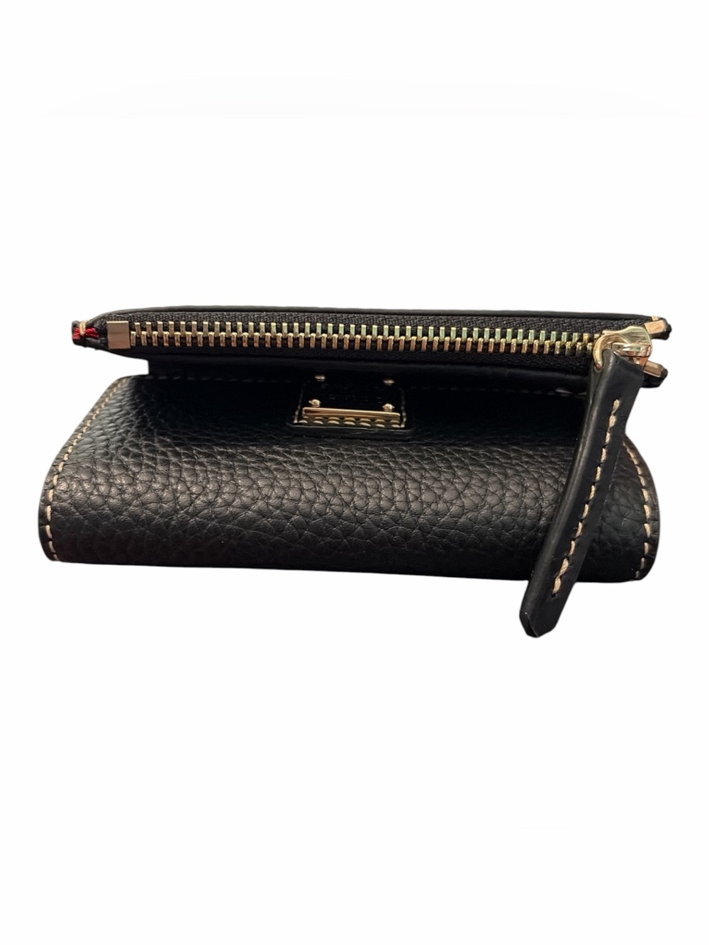 NWT Dooney & Bourke Black Pebbled Grain Leather Small Flap Credit Card Wallet - Picture 5 of 6